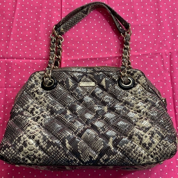 Kate Spade Gold Coast Georgina Snakeskin Quilted Chain Strap
